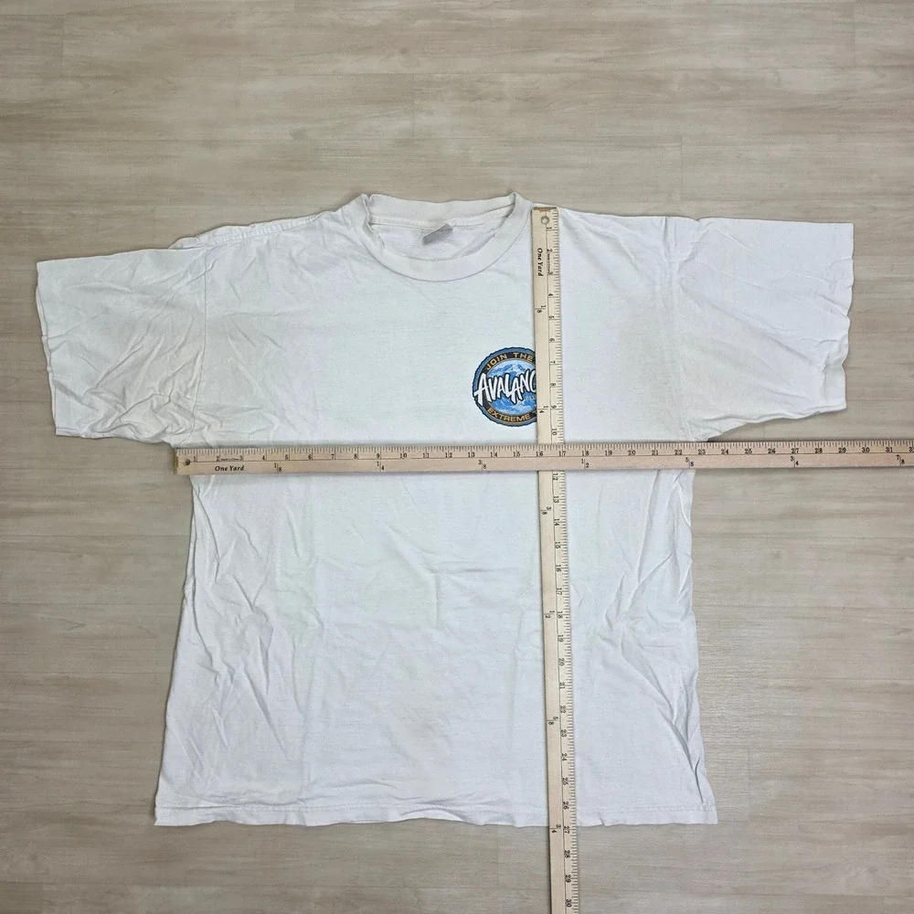 Vintage Avalanche Blue‎ Peppermint Schnapps Shirt Murina XL White Single Stitch
